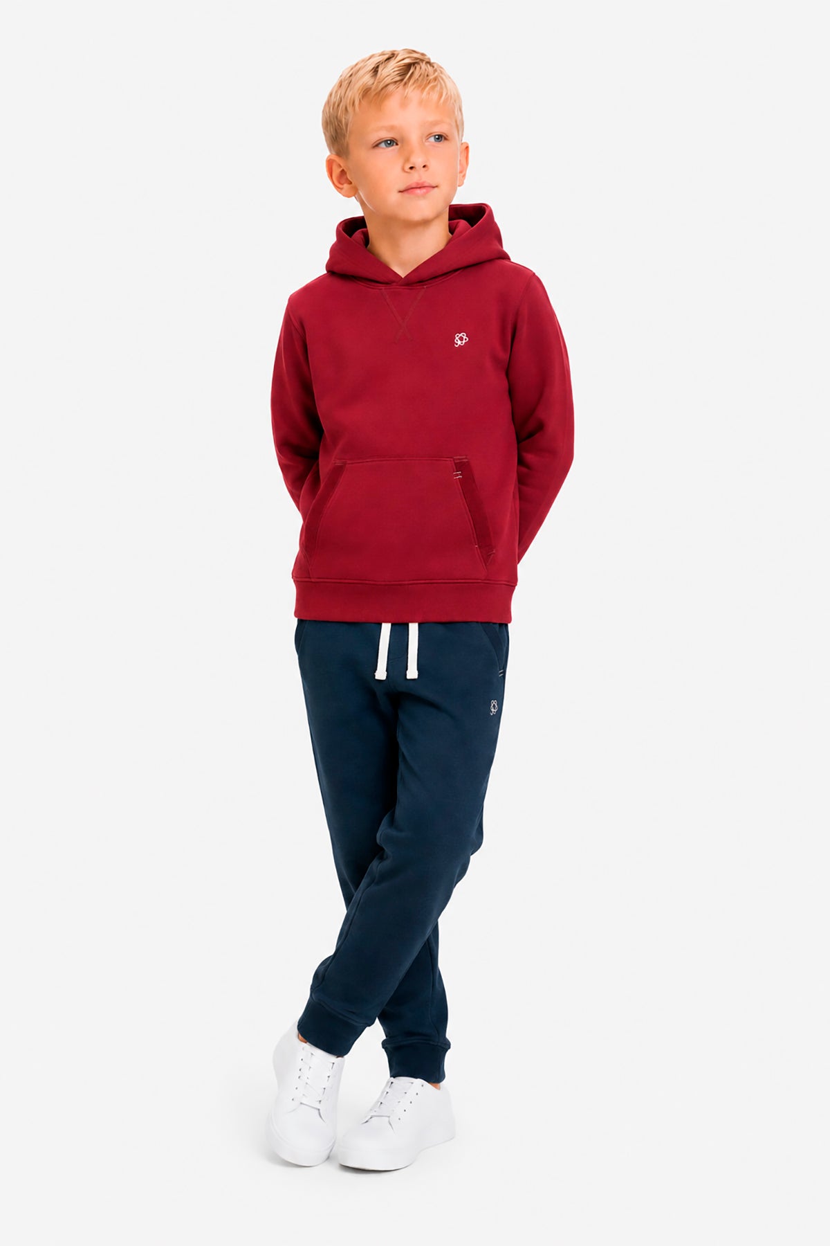 Sudadera con capucha basic burdeos Kids