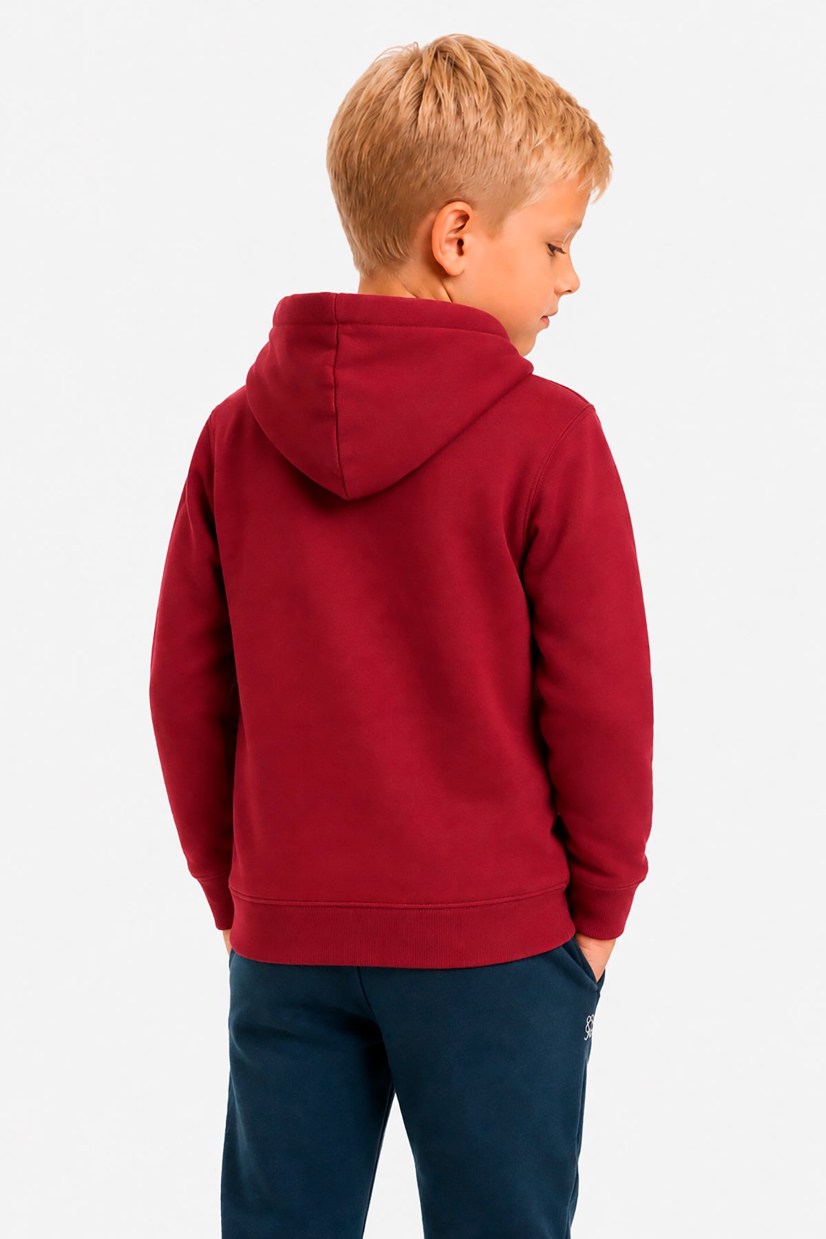 Sudadera con capucha basic burdeos Kids