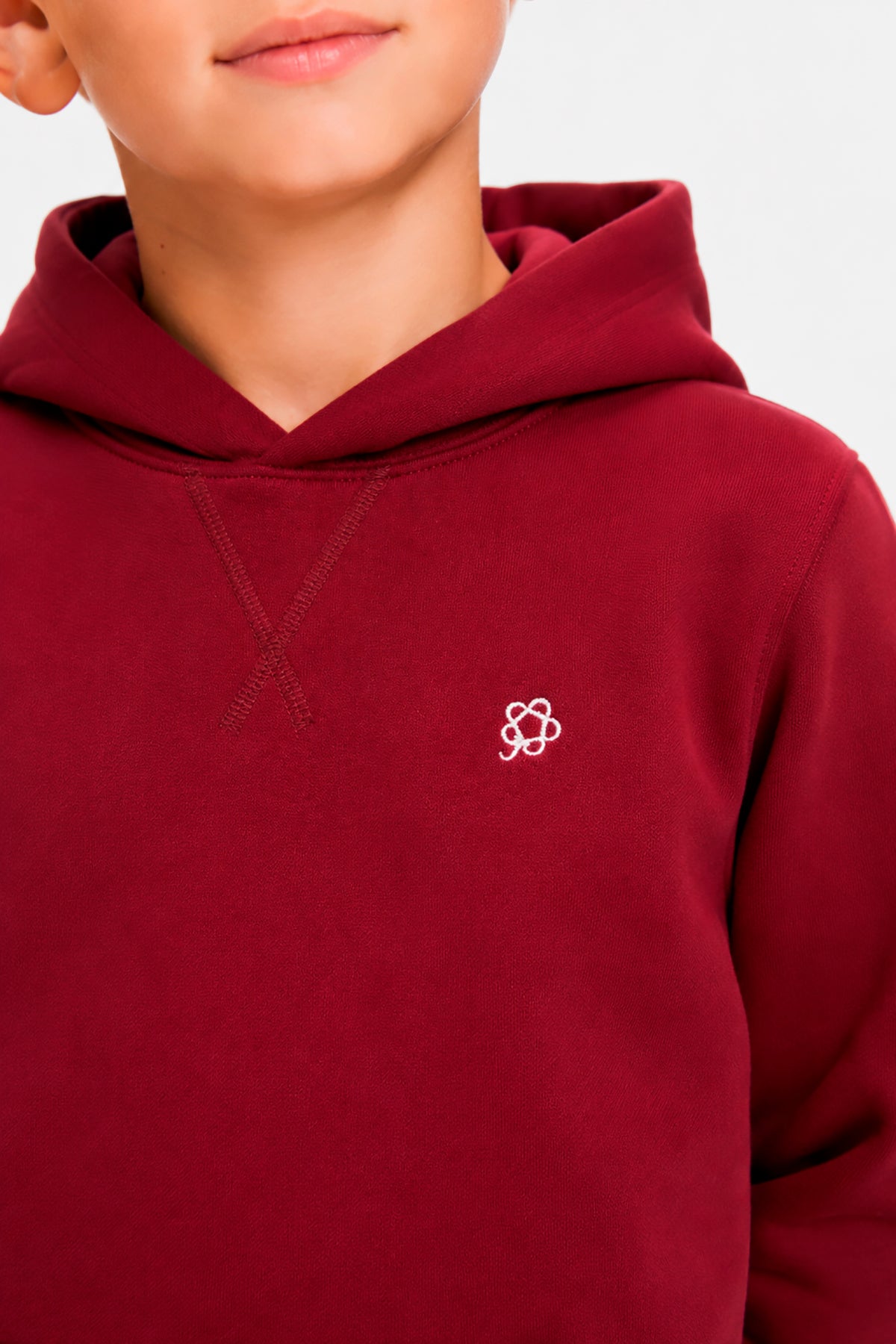 Sudadera con capucha basic burdeos Kids