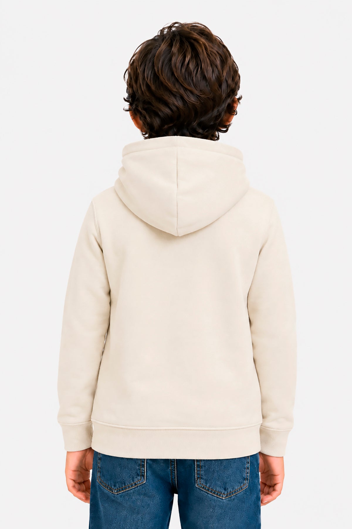 Felpa con cappuccio basic panna Kids