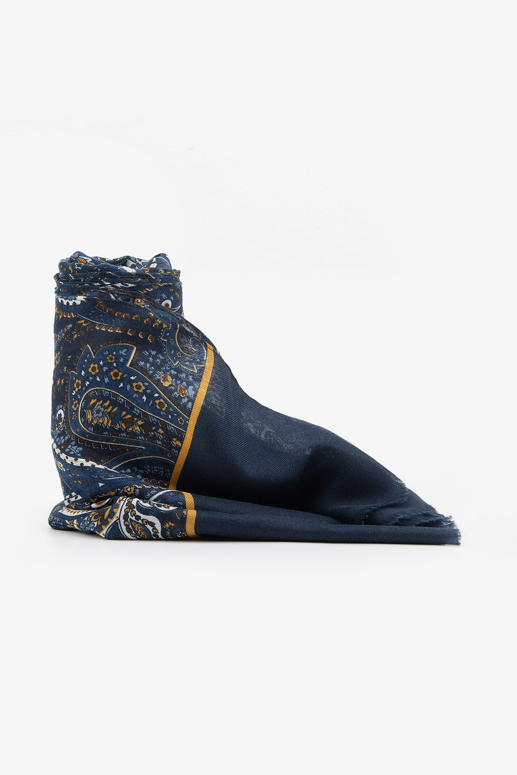 Pashmina disegno cashmere blu-Dan John