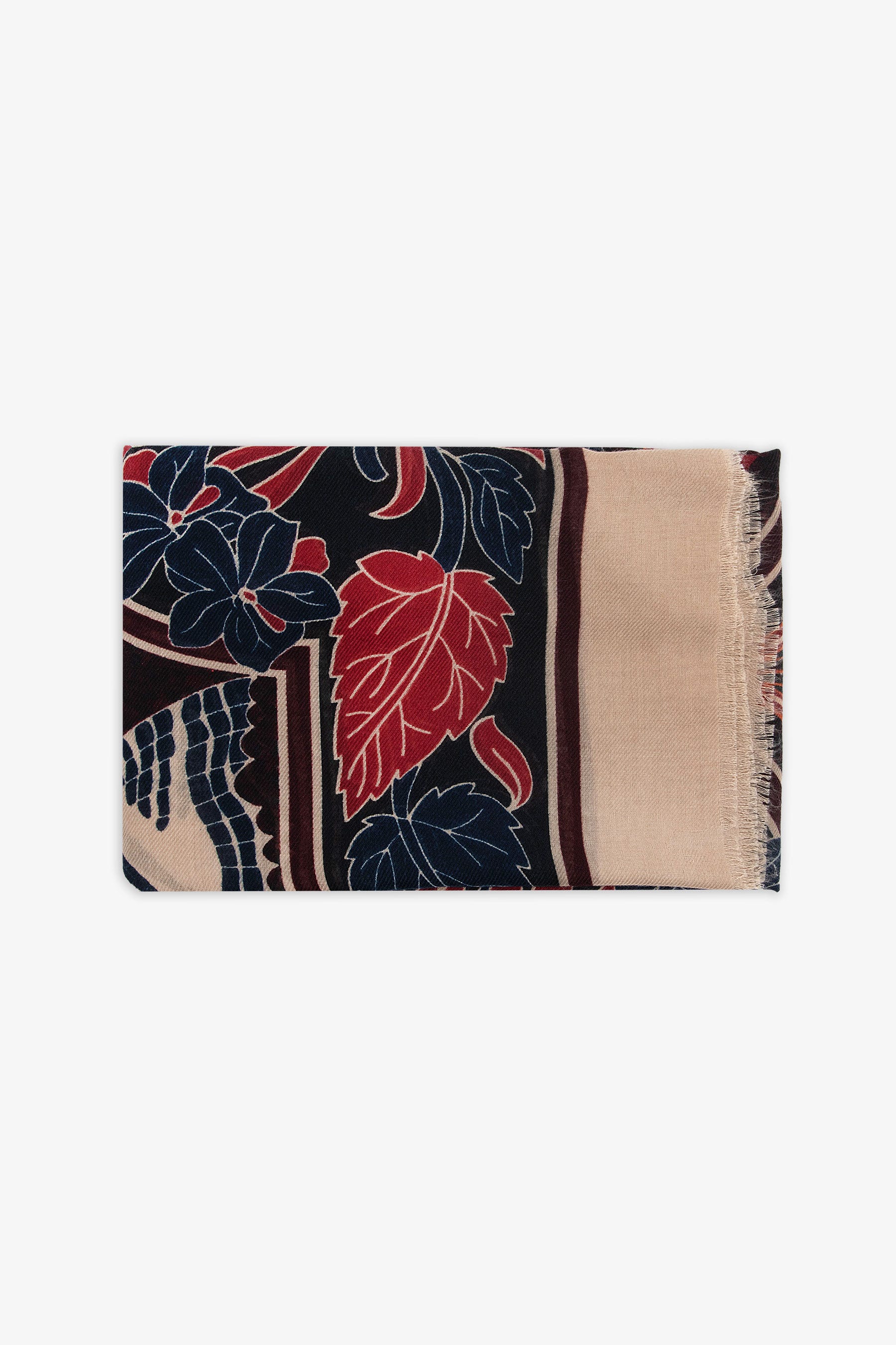 Pashmina disegno macro fiori bordeaux-Dan John