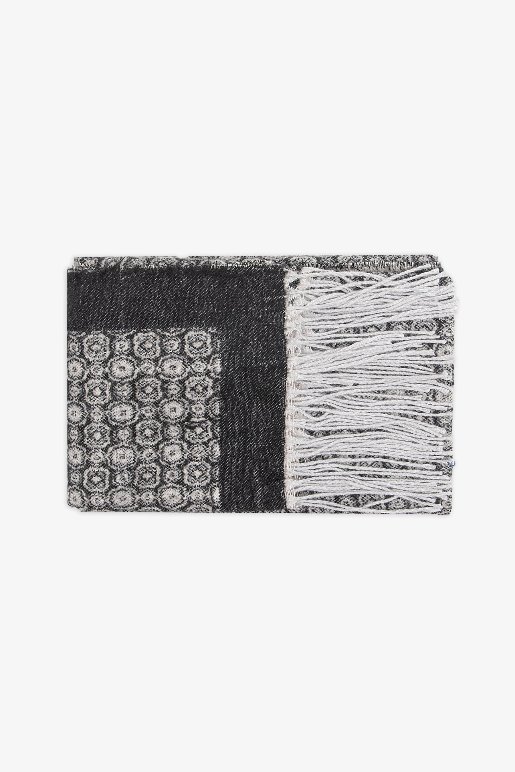 Pashmina disegno geometrico nero-Dan John