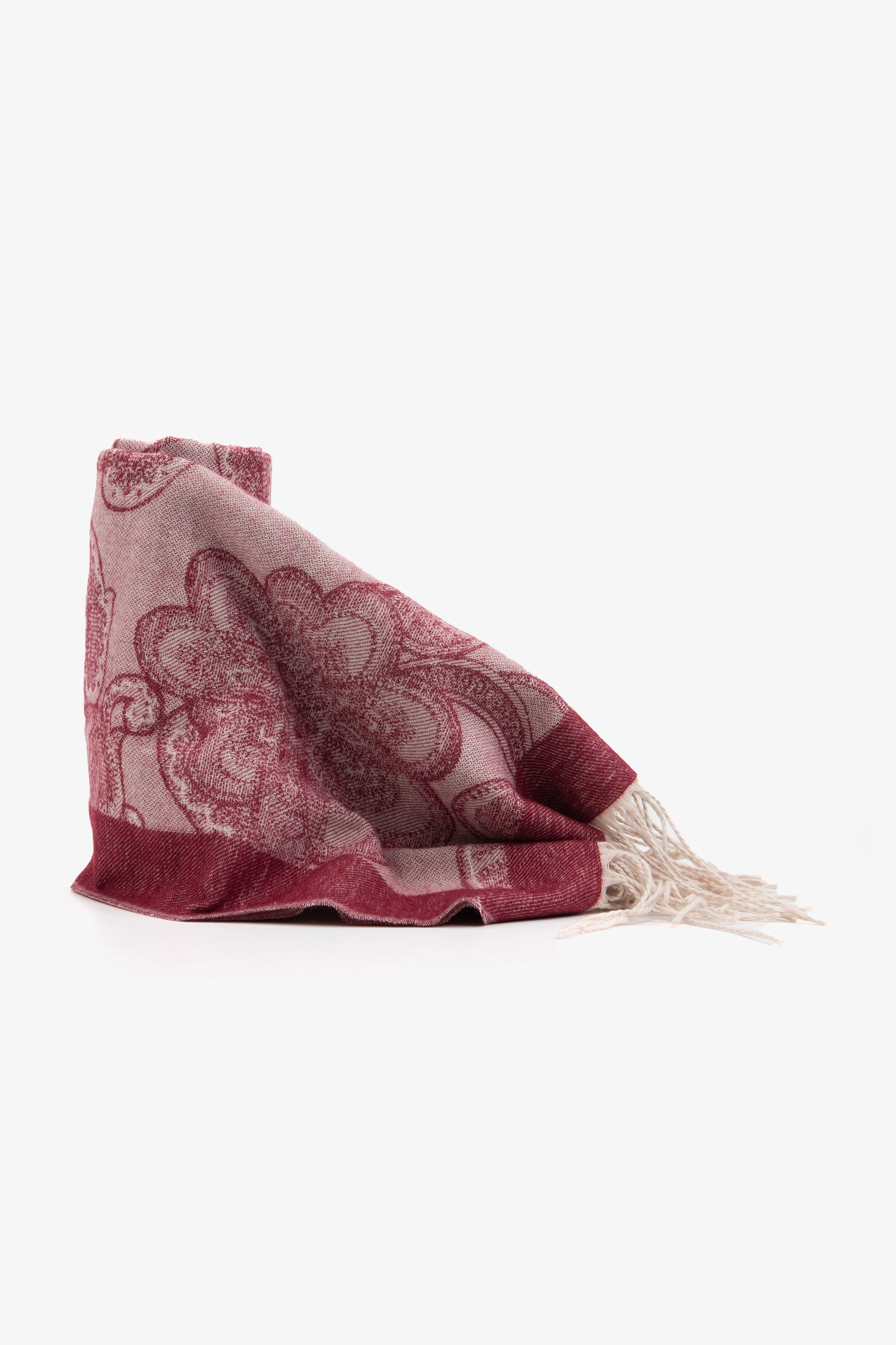 Pashmina macro fiore bordeaux